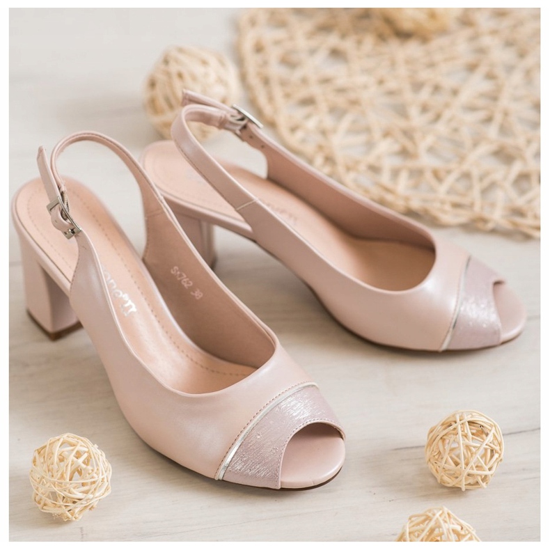 Sergio Leone Sandalias de punta abierta rosa 2