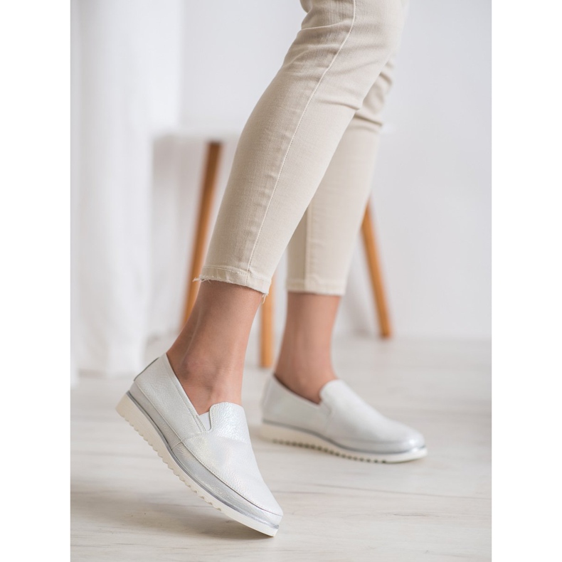 Sergio Leone Zapatos plateados sin cordones gris 2