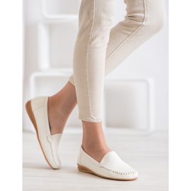 Primavera Mocasines de piel ecológica blanco 5