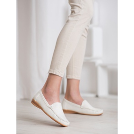 Primavera Mocasines de piel ecológica blanco 4