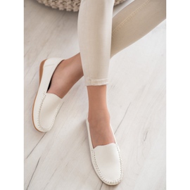 Primavera Mocasines de piel ecológica blanco 1
