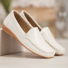 Primavera Mocasines de piel ecológica blanco 3
