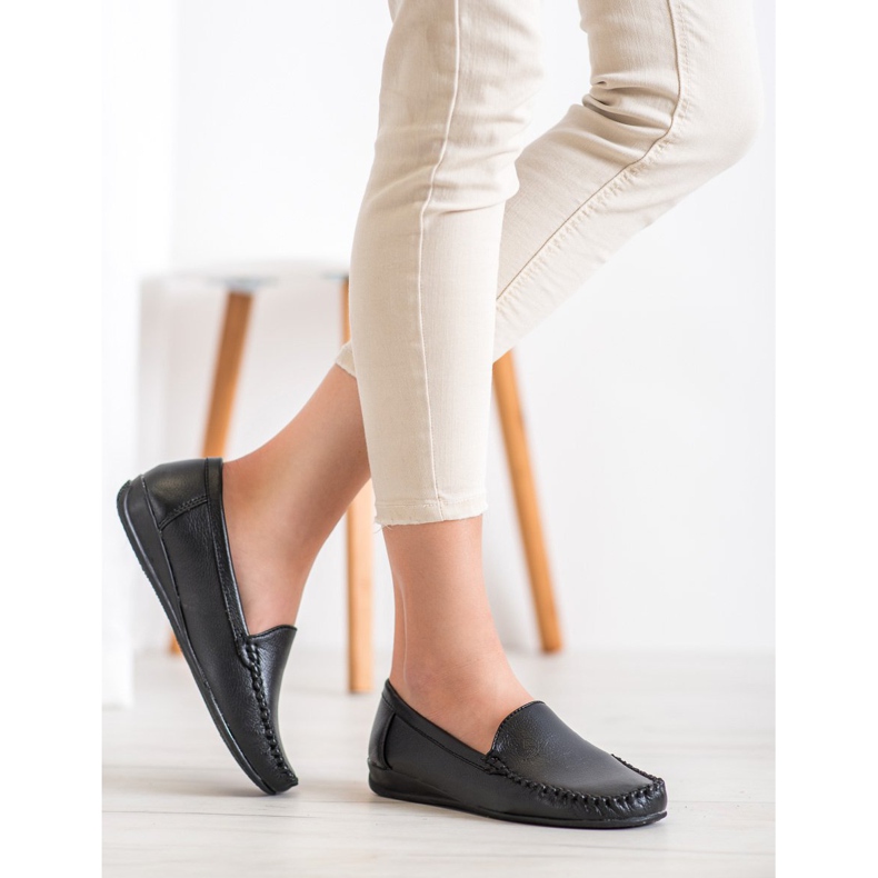 Primavera Mocasines de piel ecológica negro 2