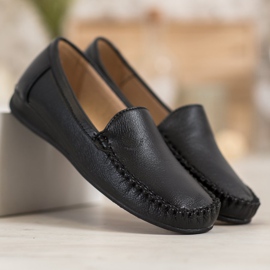 Primavera Mocasines de piel ecológica negro 4