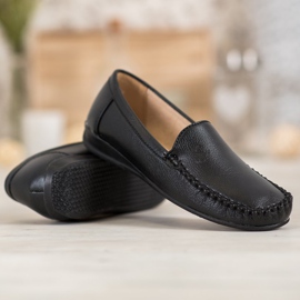 Primavera Mocasines de piel ecológica negro 5