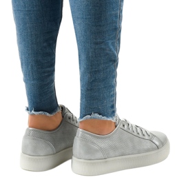 Zapatillas de mujer creepersy grises F-2969 2