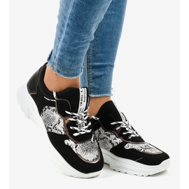 Zapatillas negras YL-8 estilo serpiente negro 2