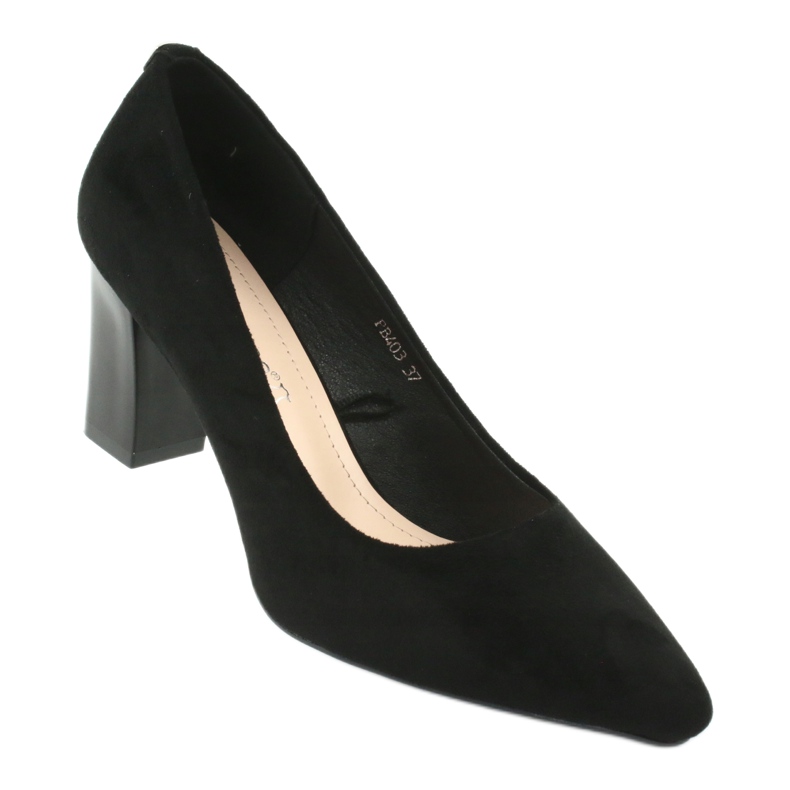 Salón de ante con tacón alto Sergio Leone PB403 negro 1