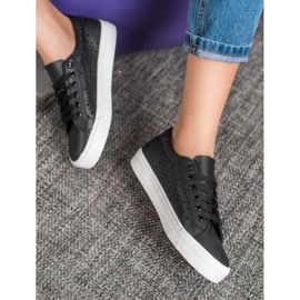 J. Star Zapatillas negras caladas negro 4