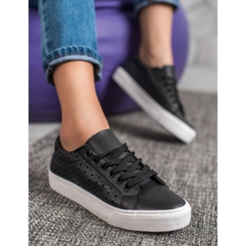 J. Star Zapatillas negras caladas negro 5
