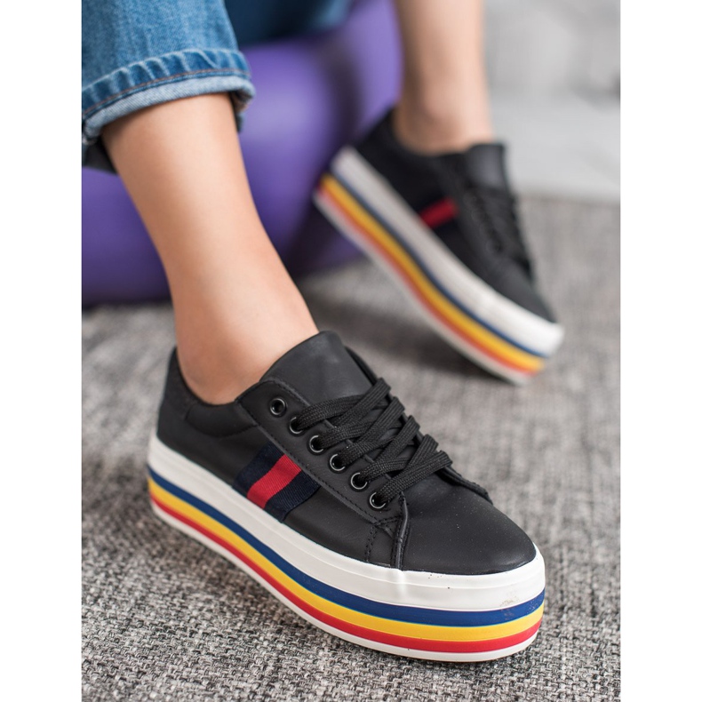 SHELOVET Calzado deportivo en la plataforma negro multicolor 1 SHELOVET Calzado deportivo en la plataforma negro multicolor 1