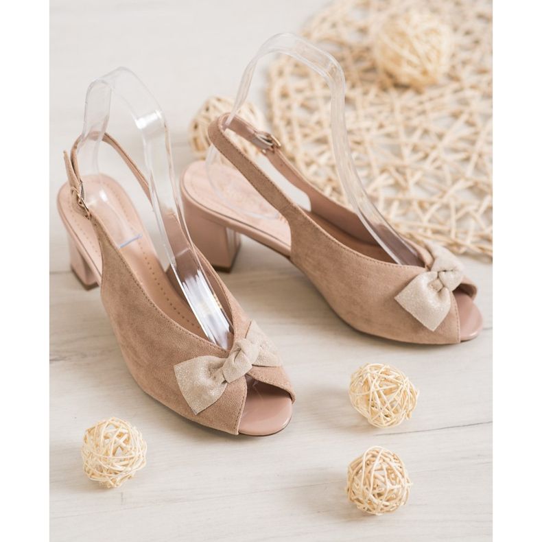 Sergio Leone Sandalias de punta abierta con lazo marrón 2