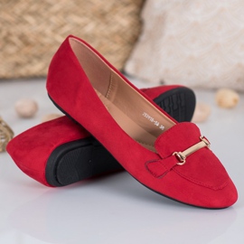 SHELOVET Bailarinas de ante rojo 1