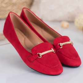 SHELOVET Bailarinas de ante rojo 2