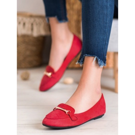 SHELOVET Bailarinas de ante rojo 3