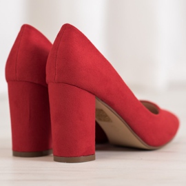 Ideal Shoes Bombas rojas en tacones altos rojo 1