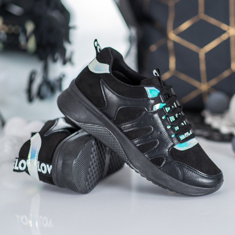 SHELOVET Zapatillas Love Negras negro 2