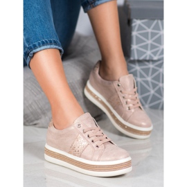 Bestelle Zapatillas con circonita cúbica rosado 5