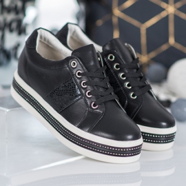 Bestelle Zapatillas con circonita cúbica negro 3