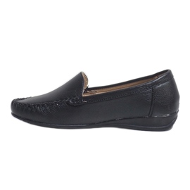 Mocasines cuña negros 8-01 2