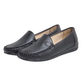 Mocasines cuña negros 8-01 3