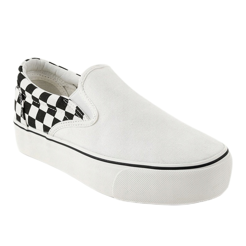 Zapatillas slip-on blancas R-440 blanco negro 1 Zapatillas slip-on blancas R-440 blanco negro 1