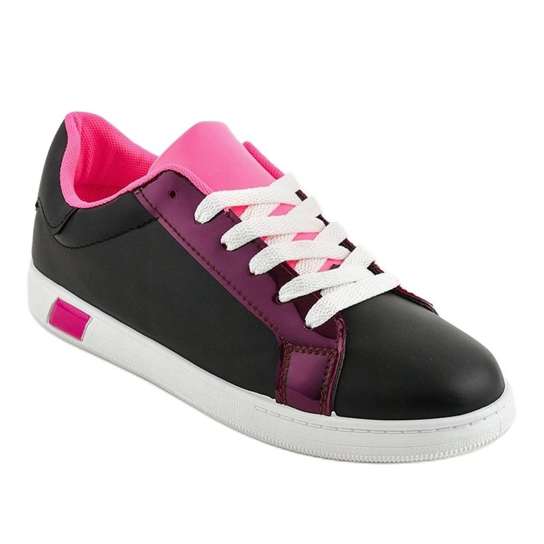 Zapatillas negras W-3116 negro rosado 1