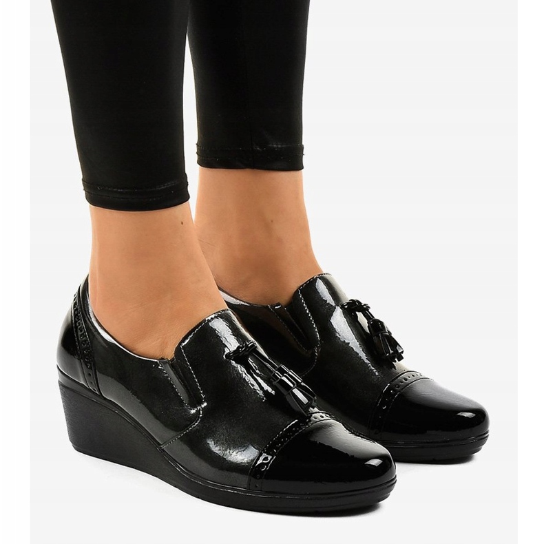 Zapatos cuña negros 7-9022 gris 1