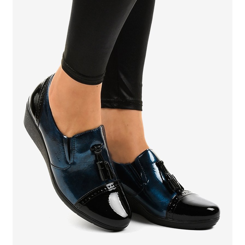 Zapatos cuña negros 7-9022 azul marino 2 Zapatos cuña negros 7-9022 azul marino 2