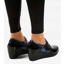 Zapatos de cuña negros 7-9021 azul marino 2 Zapatos de cuña negros 7-9021 azul marino 2