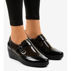 Zapatos de cuña negros 7-9021 marrón 1 Zapatos de cuña negros 7-9021 marrón 1