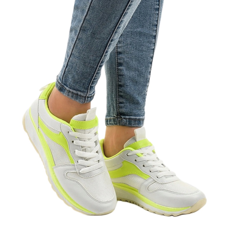 Zapatillas deportivas blancas y verdes BOK-1195 blanco 1