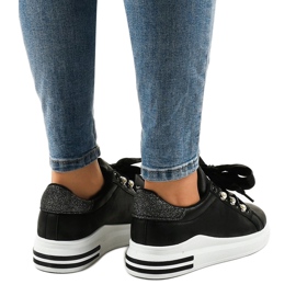 Deportivas cuña negras X63 negro 3
