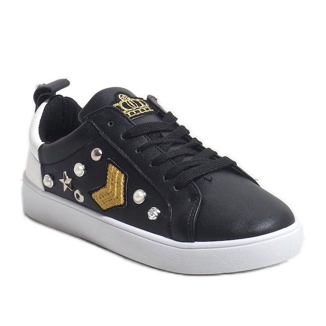 Zapatillas negras ricamente decoradas 856-Y negro 1