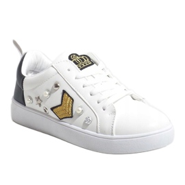 Zapatillas blancas 856-Y ricamente decoradas blanco 1