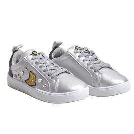 Zapatillas plateadas 856-Y ricamente decoradas negro gris 2