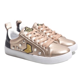Zapatillas 856-Y doradas ricamente decoradas negro amarillo 3