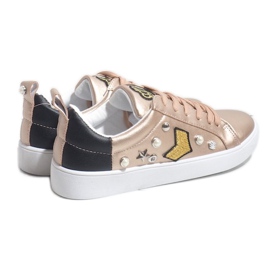 Zapatillas 856-Y doradas ricamente decoradas negro amarillo 4