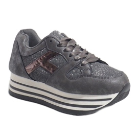 Zapatos deportivos grises de mujer de moda 1306 1