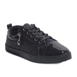 Zapatillas de mujer negras de moda R19-11 negro 1 Zapatillas de mujer negras de moda R19-11 negro 1