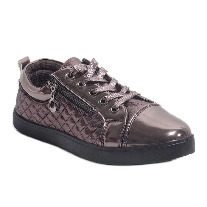 Zapatillas de mujer de moda plata oscuro R19-10 gris 1