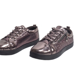 Zapatillas de mujer de moda plata oscuro R19-10 gris 2