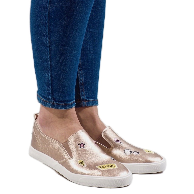 Deportivas doradas con estampados G82-5 dorado 1