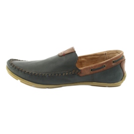 Mocasines de hombre Riko en piel 781 marrón azul marino 3