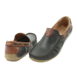 Mocasines de hombre Riko en piel 781 marrón azul marino 5
