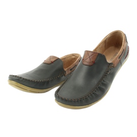 Mocasines de hombre Riko en piel 781 marrón azul marino 4