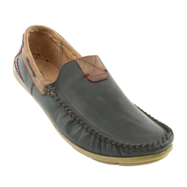 Mocasines de hombre Riko en piel 781 marrón azul marino 2