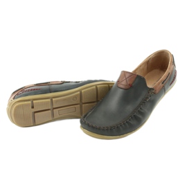Mocasines de hombre Riko en piel 781 marrón azul marino 6