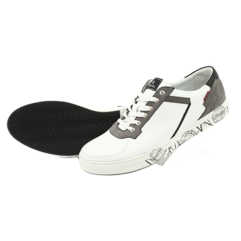 Deportivas de piel Badura 3361 blanco negro gris 1