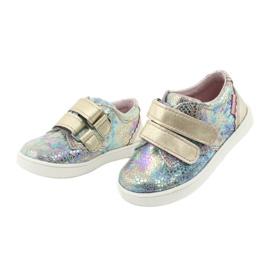 Zapatos de cuero holográfico de niñas para velcro 1327 morado mazurek violeta 3